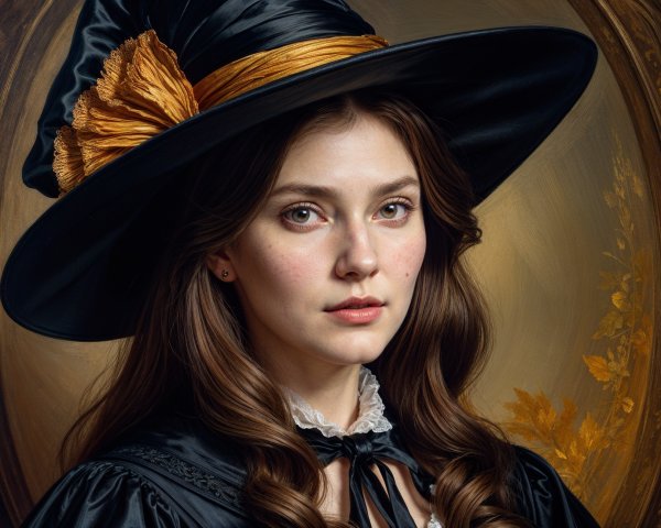 Elegant Portrait of a Woman in Vintage Attire