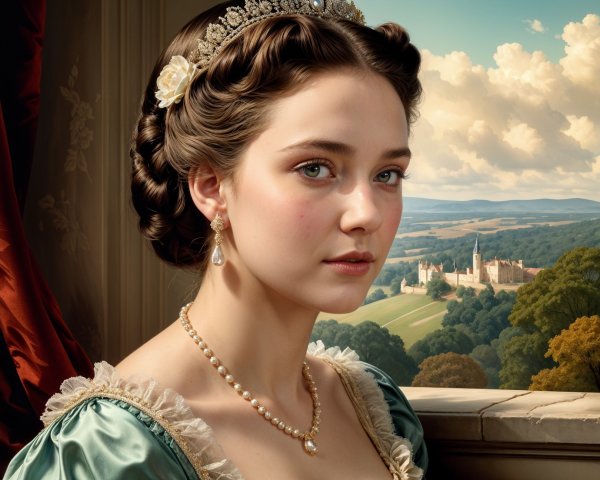 19th-Century Portrait of a Thoughtful Young Woman