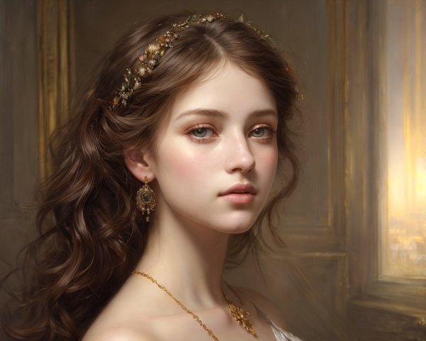 Portrait of a Young Woman in Soft Lighting