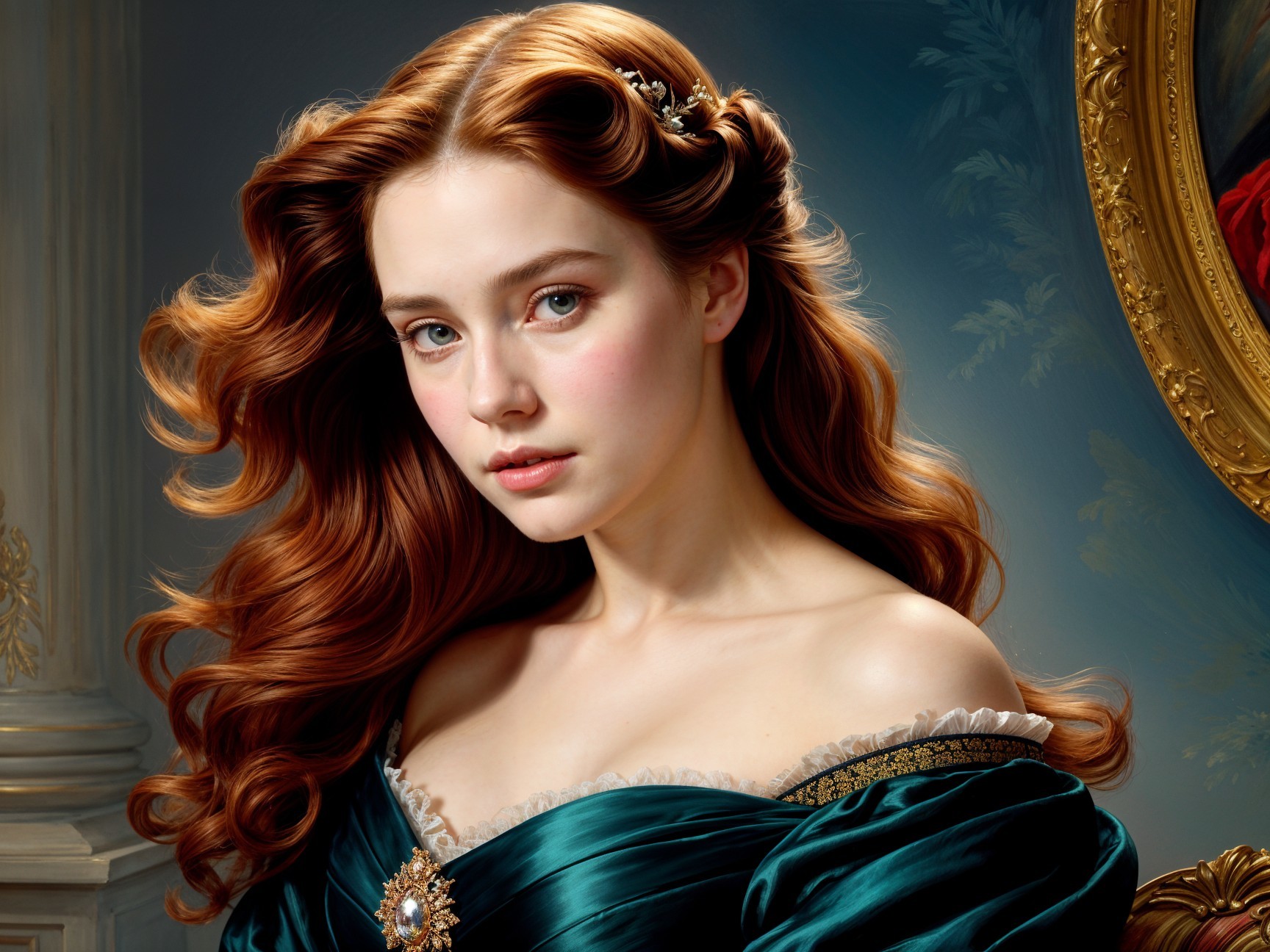 Portrait of a Young Woman in a Green Gown