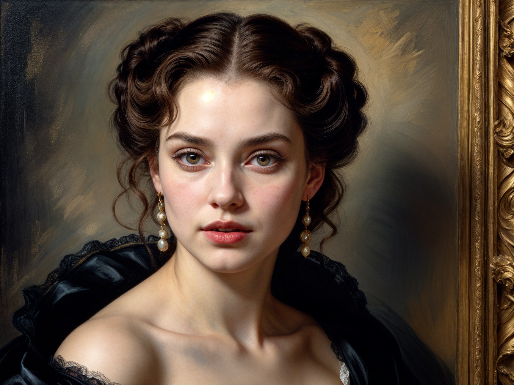 Portrait of a Young Woman in Elegant Attire
