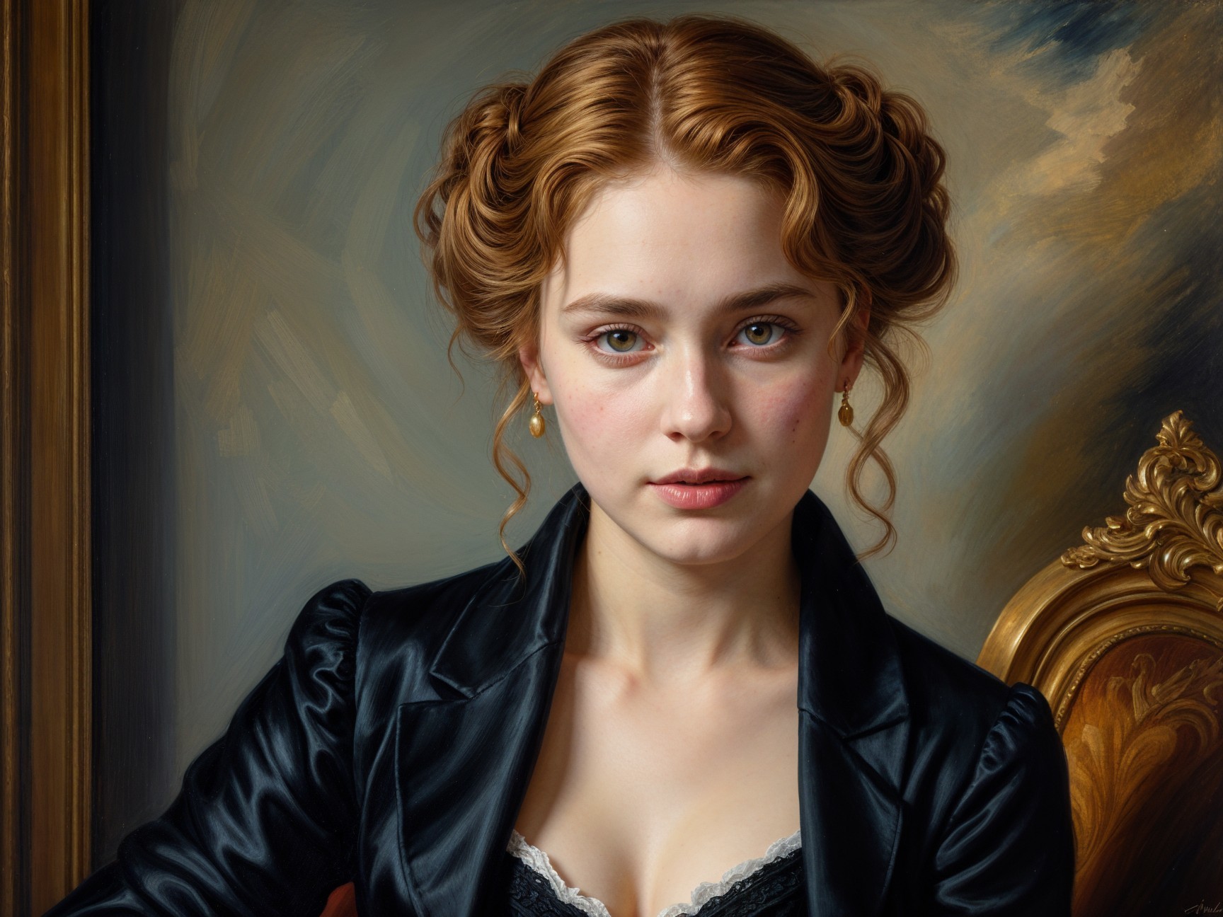 Portrait of a Confident Young Woman with Green Eyes