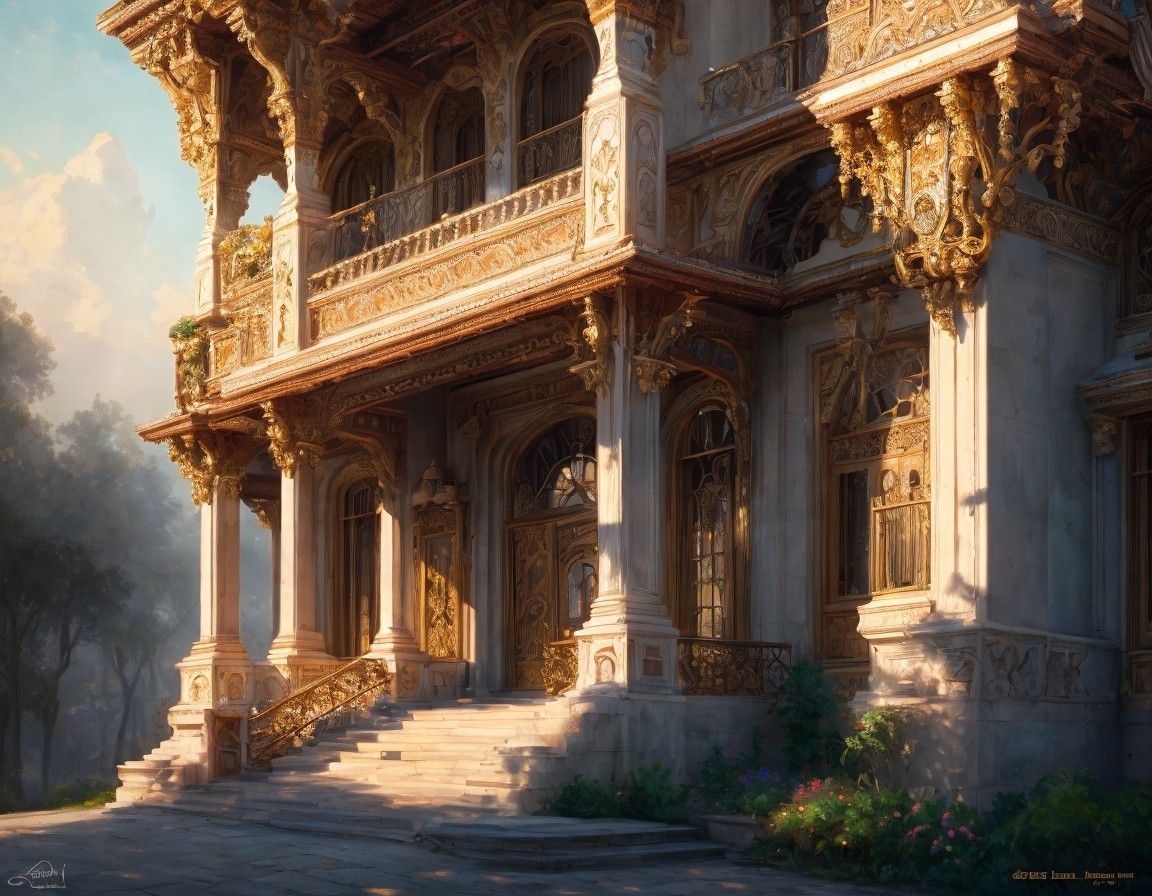 Intricate Architectural Masterpiece with Grand Staircase