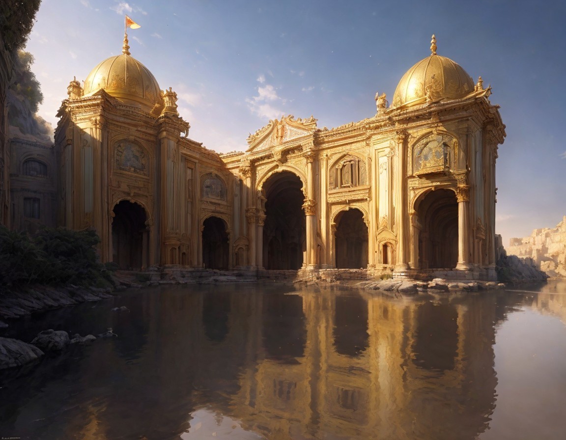 Magnificent Architectural Structure with Golden Domes