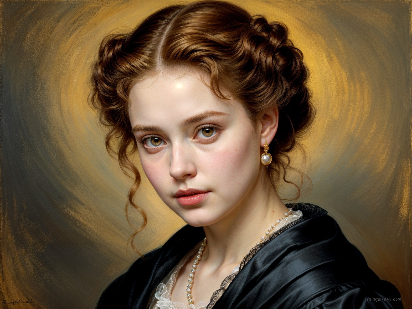 Elegant Portrait of a Woman in a Black Dress