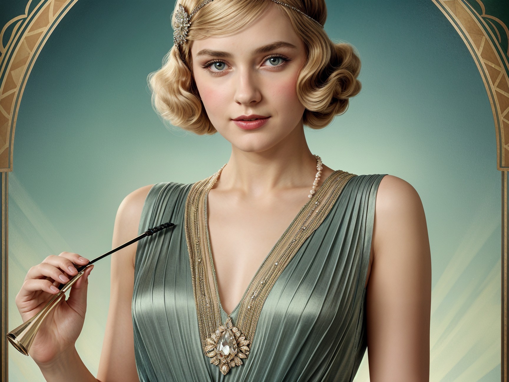 1920s Elegance: Glamorous Woman in Vintage Attire