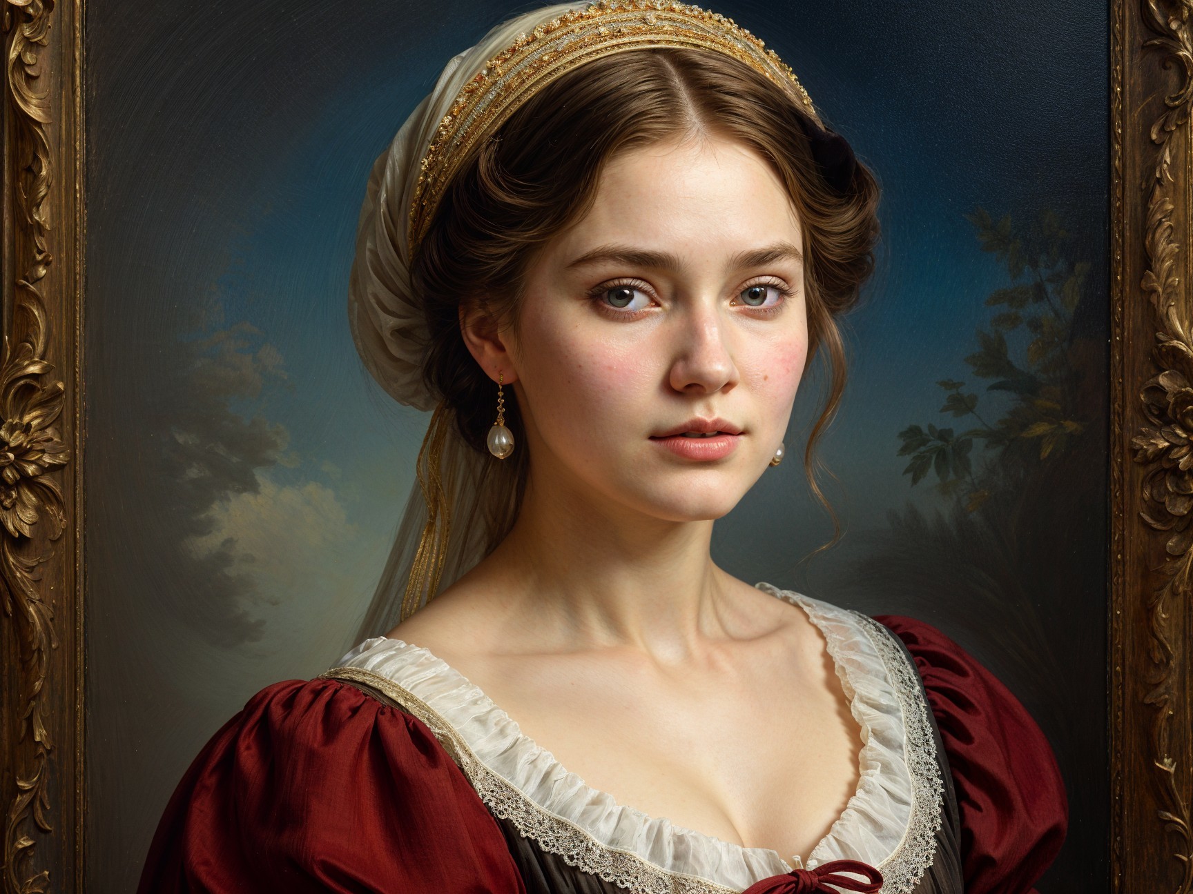 Portrait of a Young Woman in Historical Dress