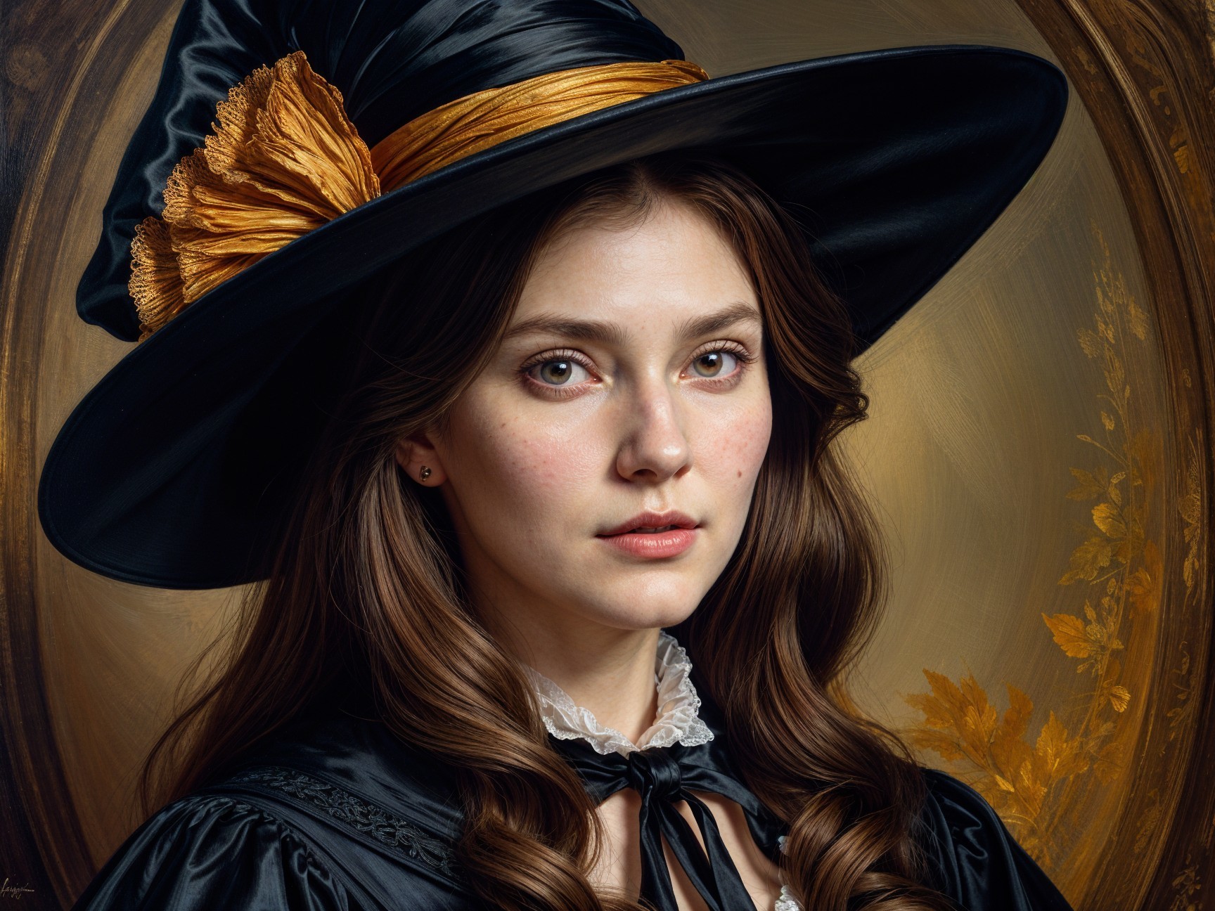 Elegant Portrait of a Woman in Vintage Attire