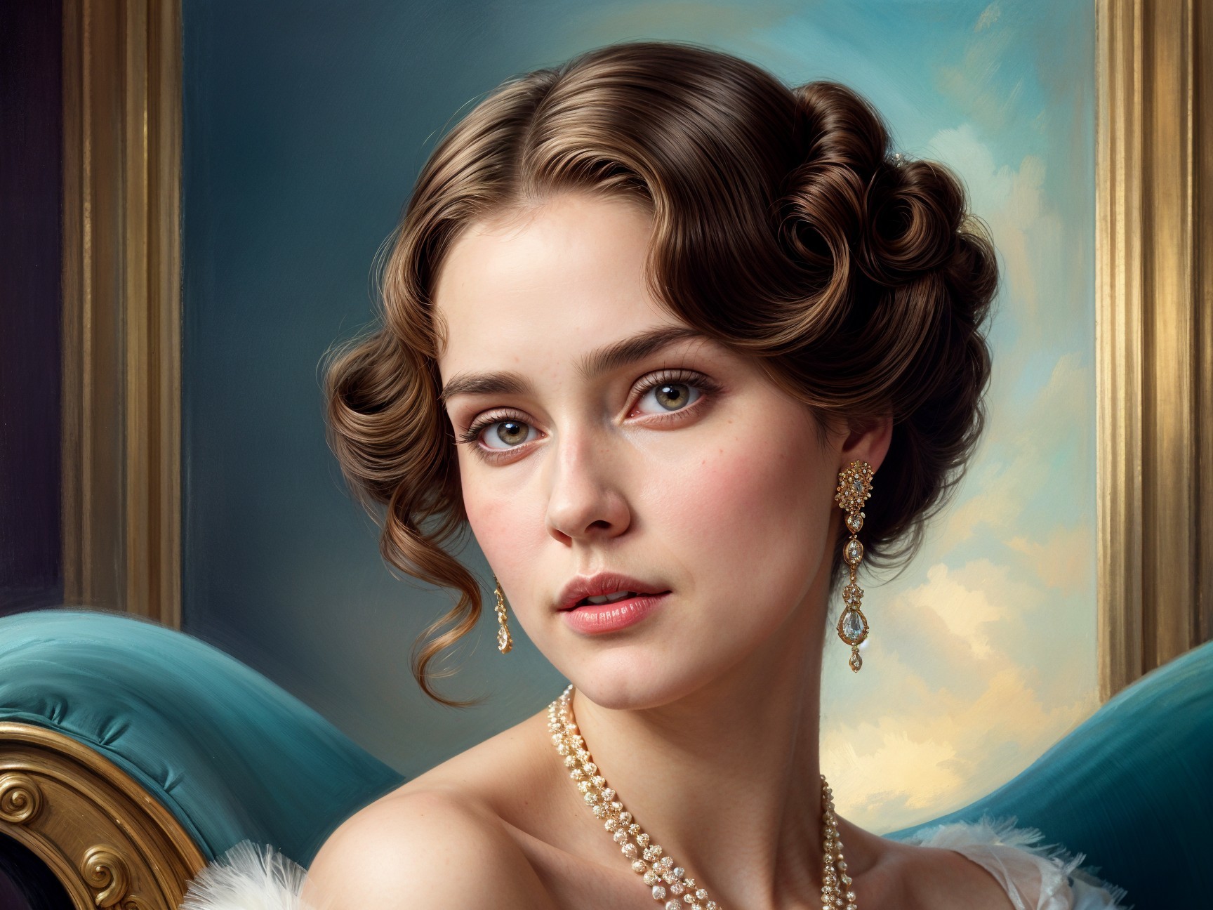 Portrait of a Young Woman with Elegant Pearls