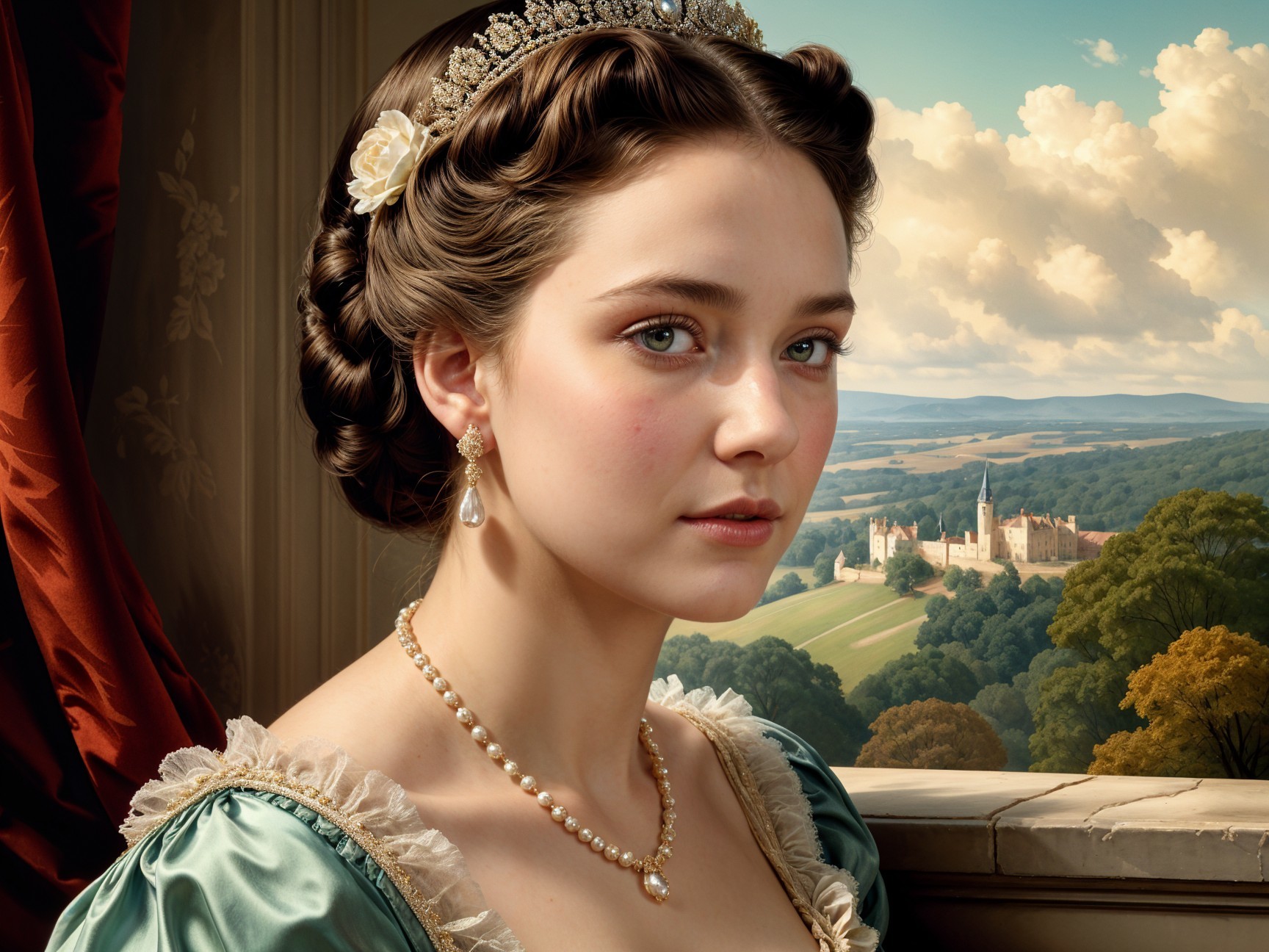 19th-Century Portrait of a Thoughtful Young Woman
