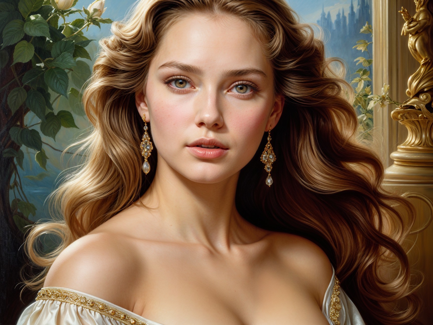 Close-up Portrait of a Young Woman in Nature