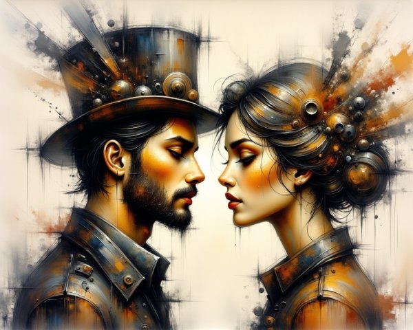 Steampunk Figures with Intricate Details and Colors