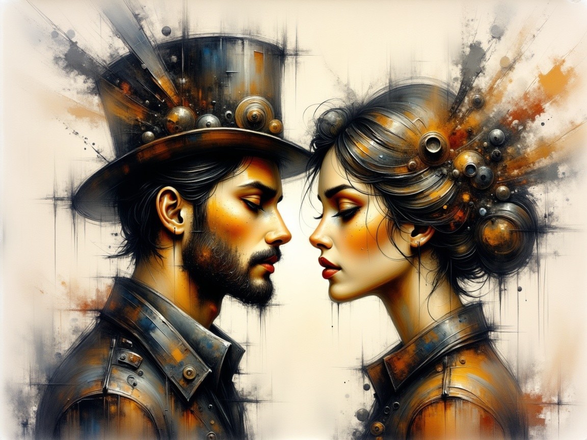 Steampunk Figures with Intricate Details and Colors