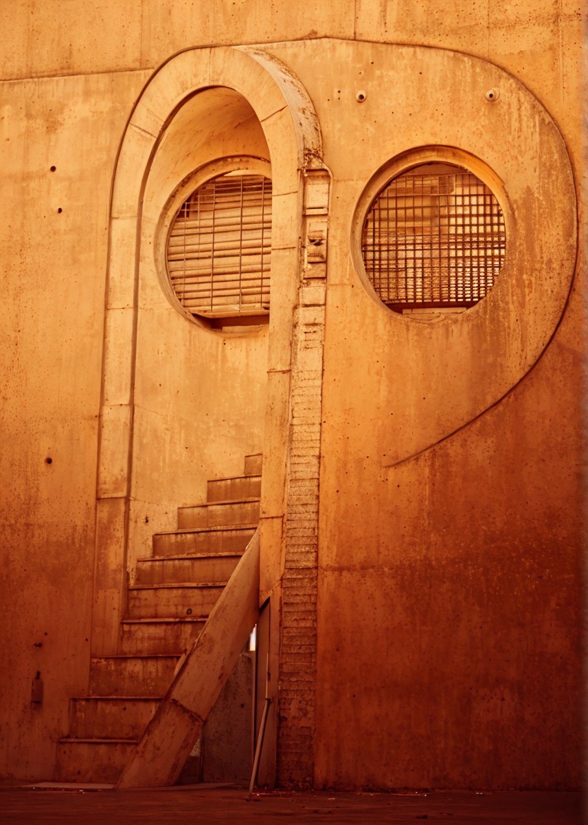 Architectural Design of a Concrete Wall with Arches