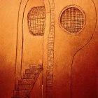 Architectural Design with Earthy Tones and Circular Windows