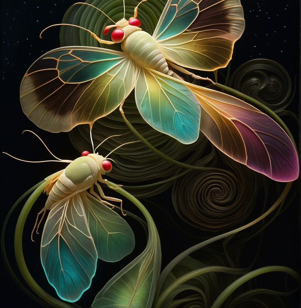 Intricately Designed Moths with Vibrant Iridescent Wings