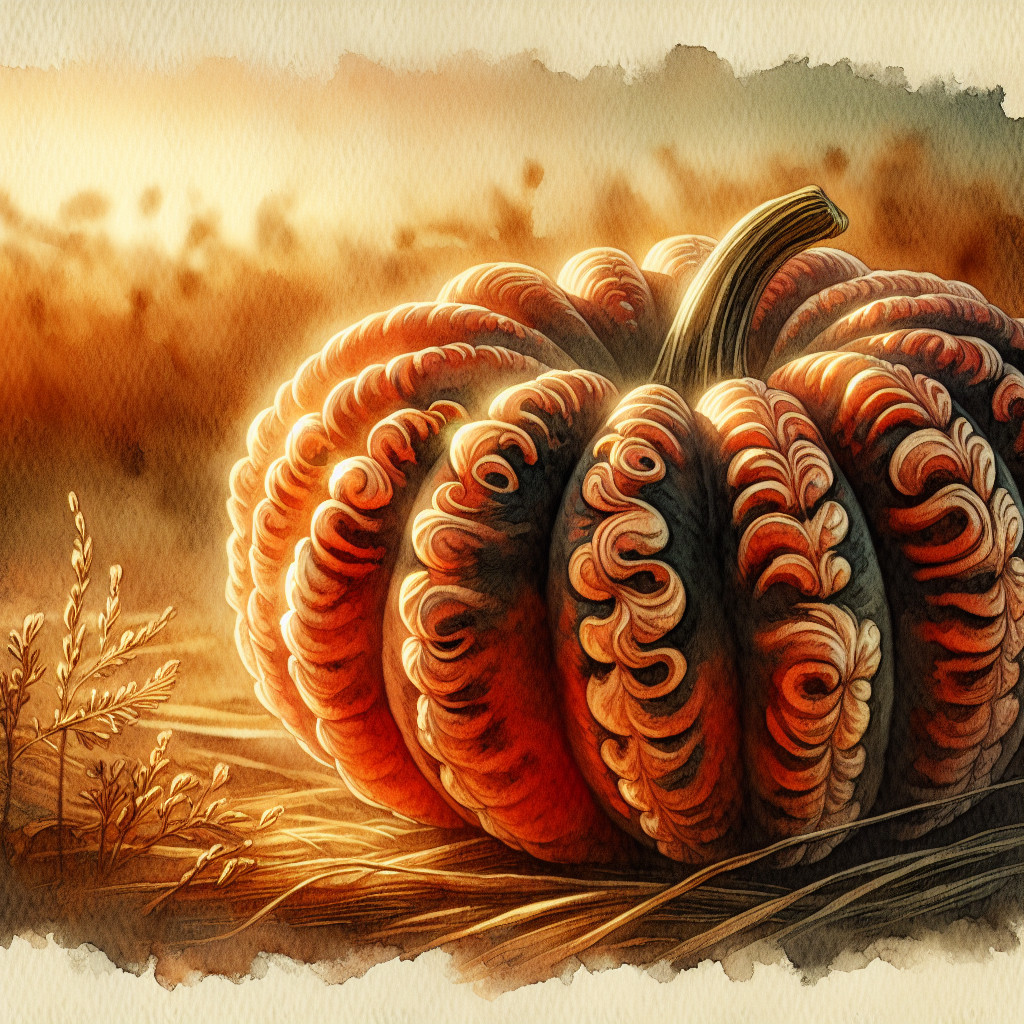 Vivid Pumpkin in Sunlit Autumn Field Scene