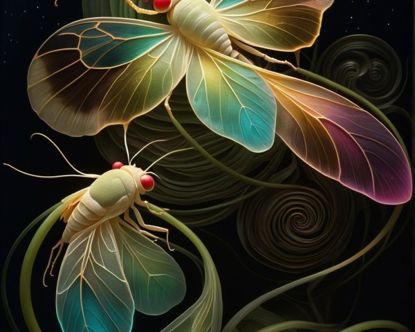 Intricately Designed Moths with Vibrant Iridescent Wings