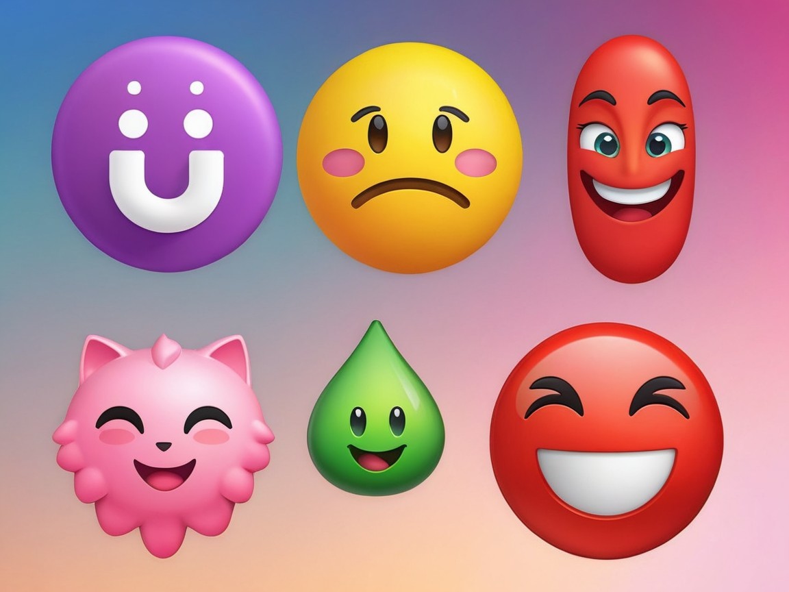 Colorful Collection of Six Diverse Emojis