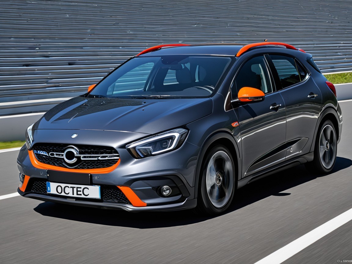 Modern gray crossover vehicle with orange accents