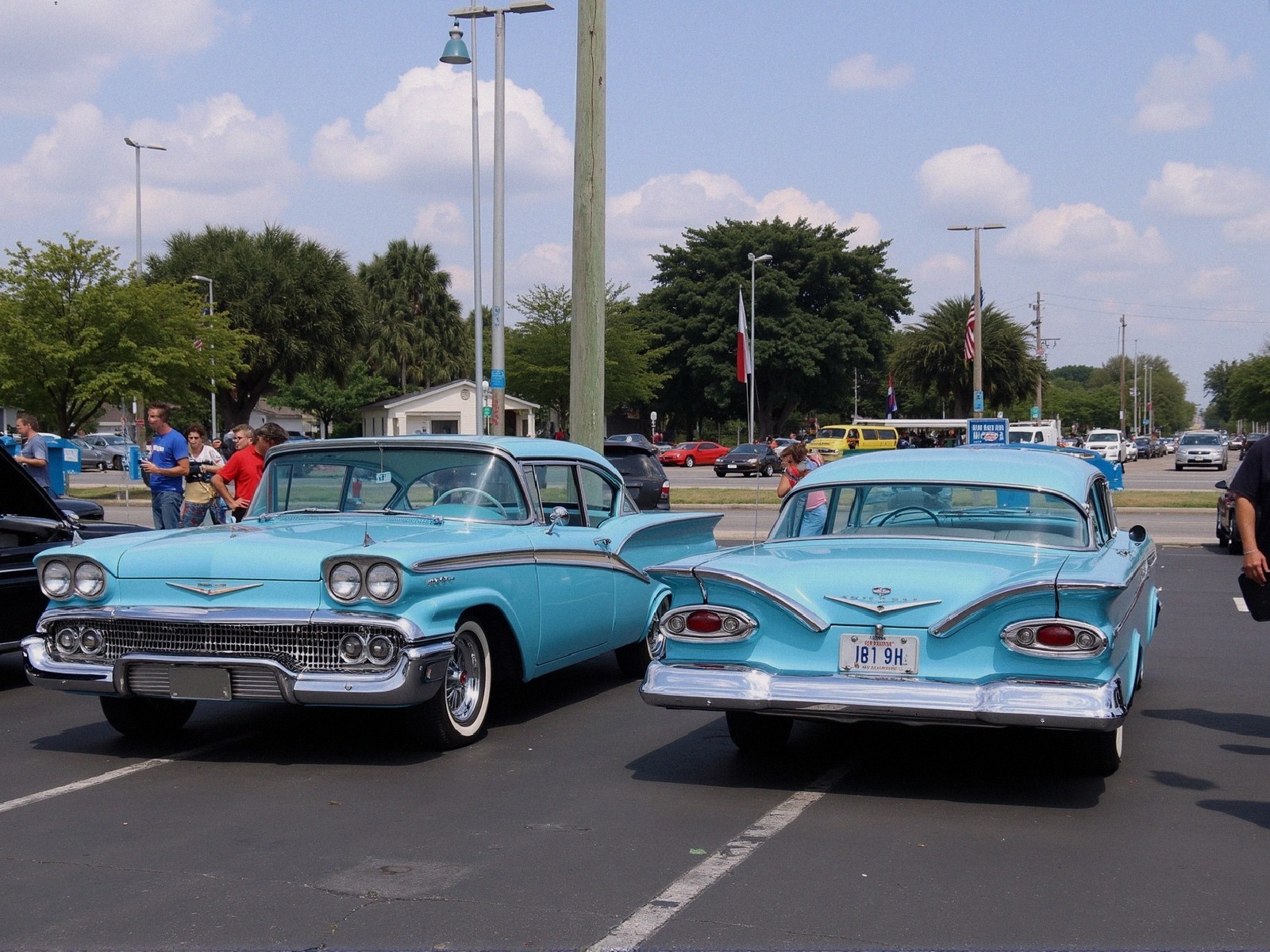 Vintage 1958 Cars in Turquoise at Outdoor Setting