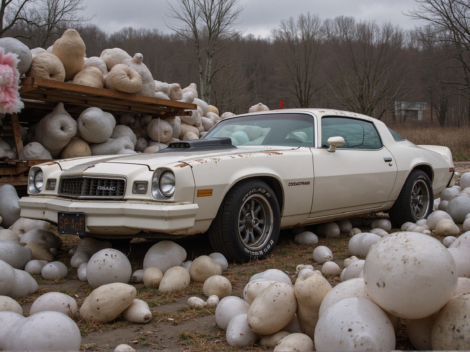 Vintage Chevrolet Camaro in Quirky Marshmallow Landscape