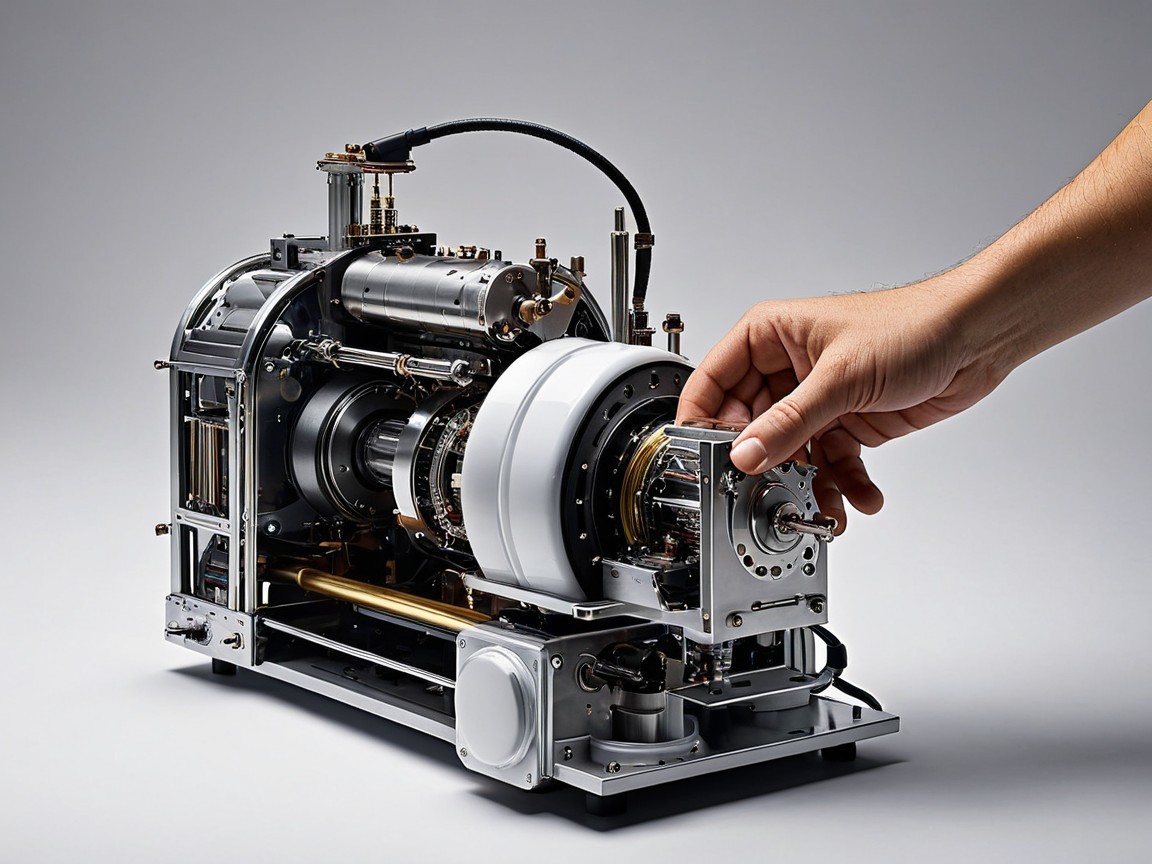 Intricately Designed Mechanical Device with Metal and Glass