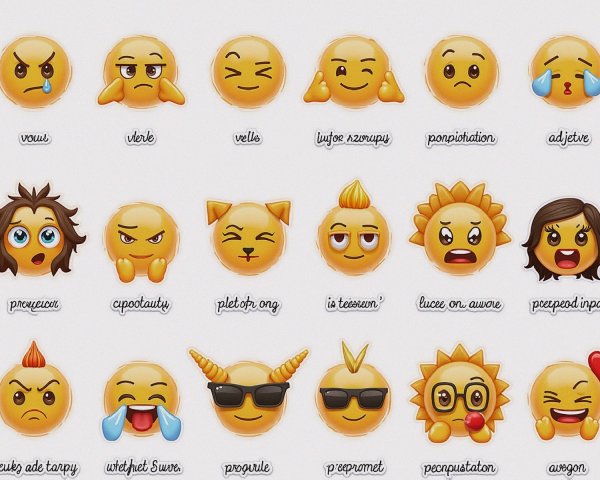 Grid of Emojis Expressing Various Emotions and Concepts