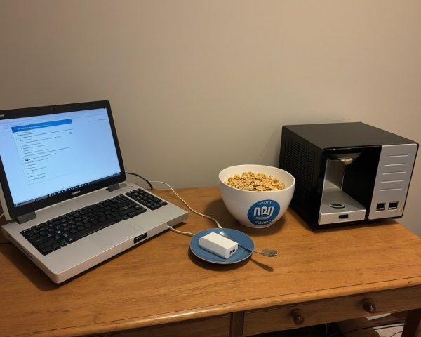 Cozy Workspace with Laptop and Minimalist Decor