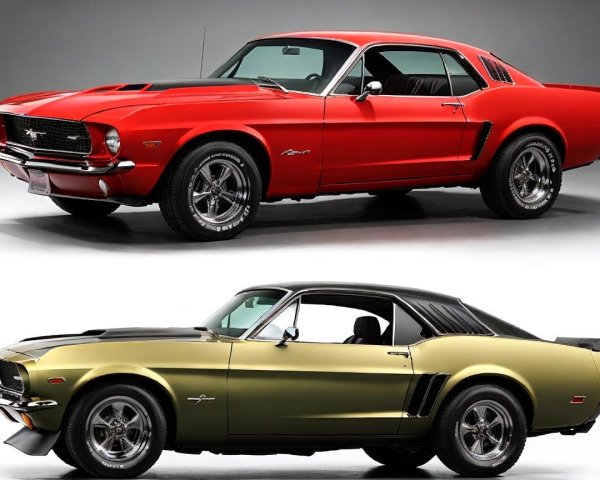 1968 Ford Mustangs: Classic Red and Black Models