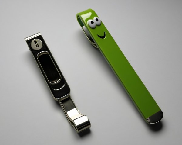 Distinctive Black and Silver Clip vs. Playful Green Clip