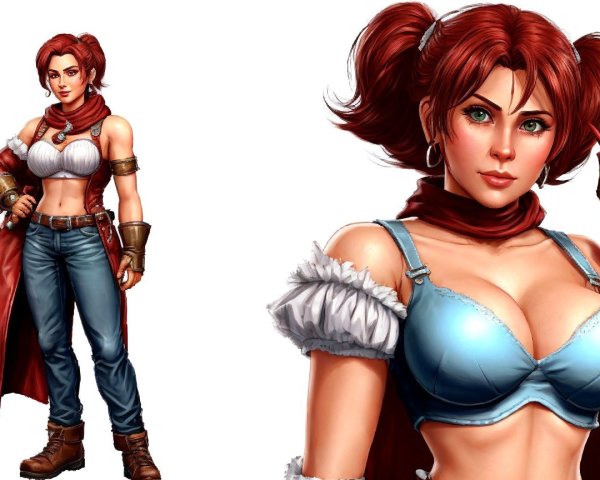 Vibrant Character Design of a Female Warrior