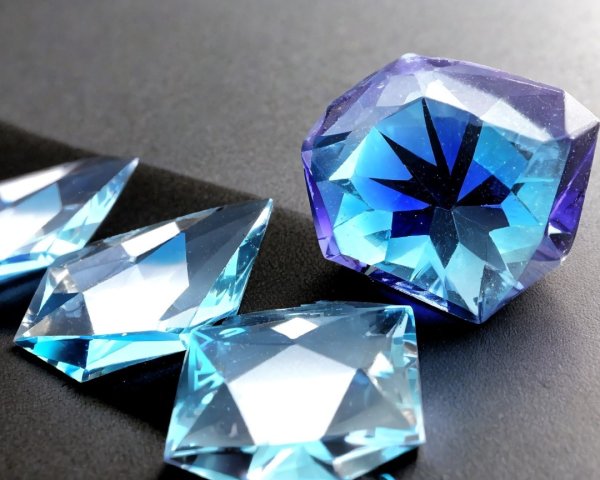 Collection of Blue and Purple Sparkling Gemstones