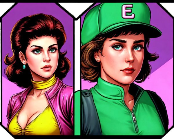 Stylized Female Characters with Bright Backgrounds
