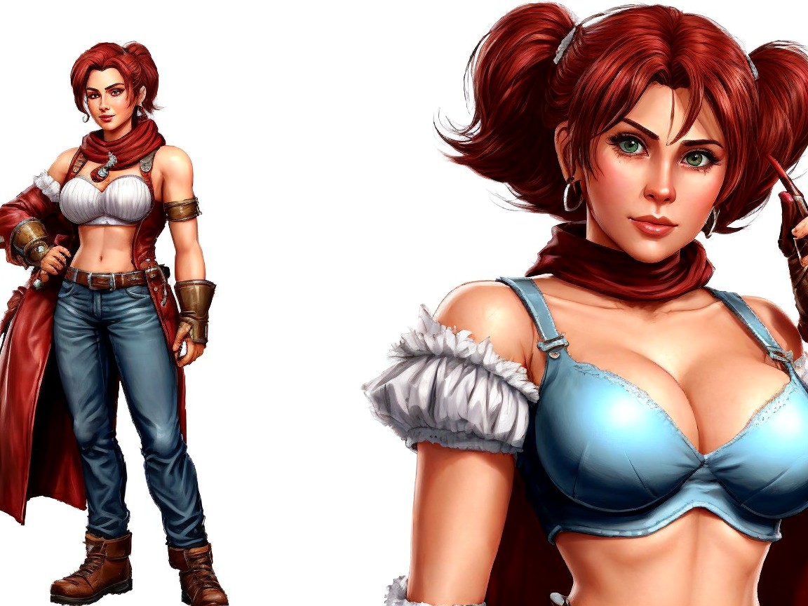 Vibrant Character Design of a Female Warrior