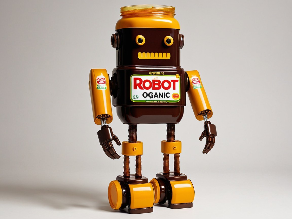Whimsical Robot Made from Vintage Jar and Springs
