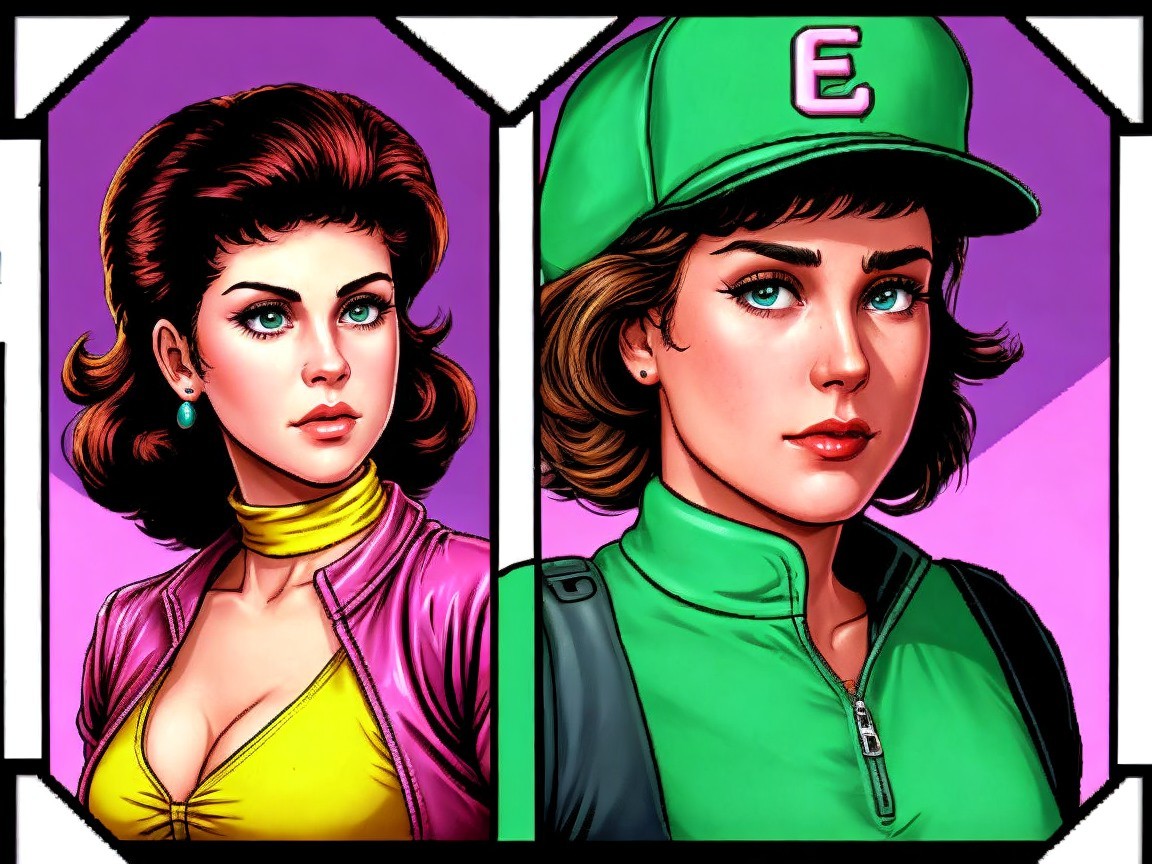 Stylized Female Characters with Bright Backgrounds