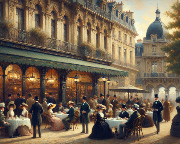 Late 19th Century Parisian Café Street Scene