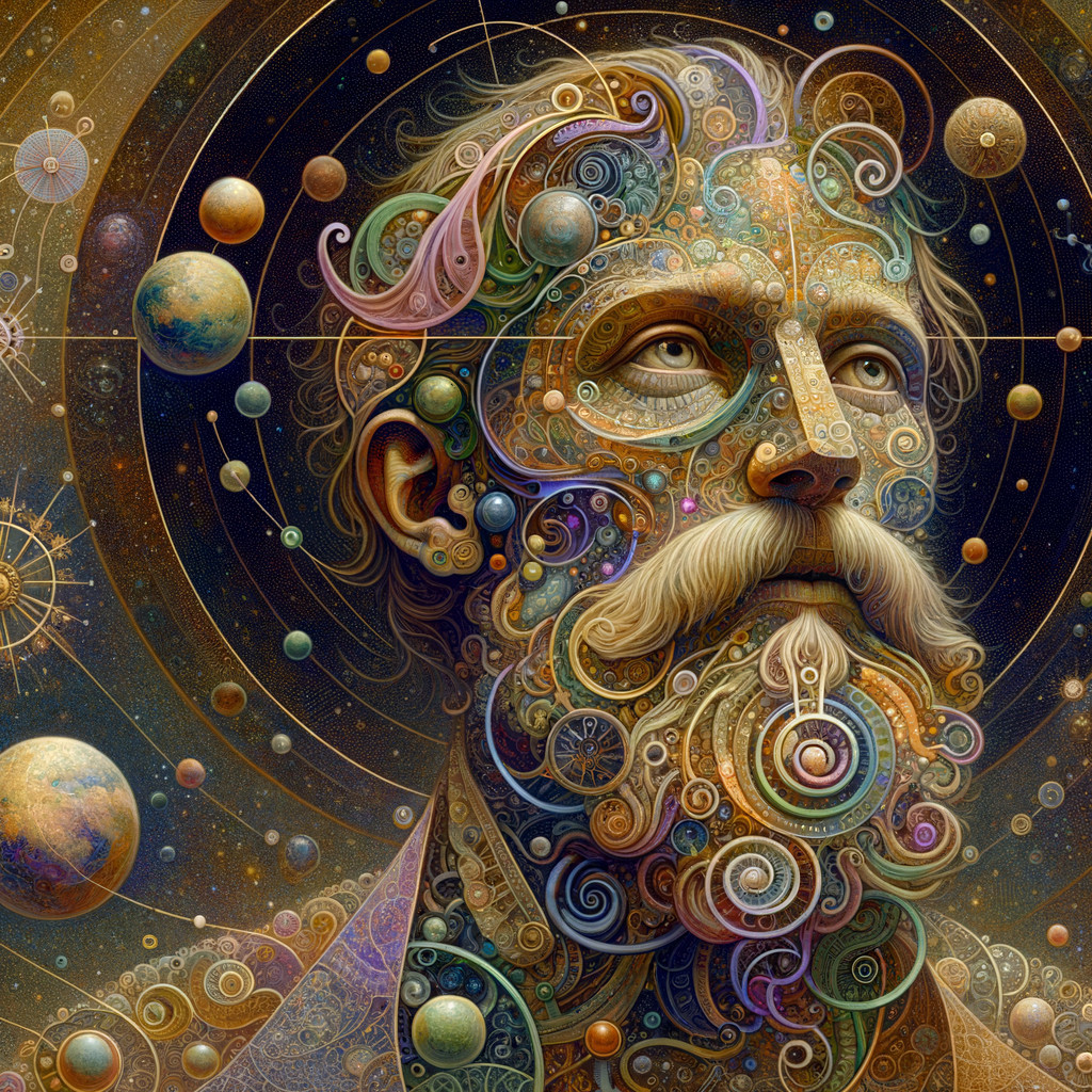 Surreal Portrait of a Man with Cosmic Elements