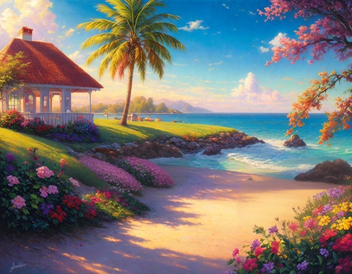 Paradise Haven: Tropical Gazebo by the Sea