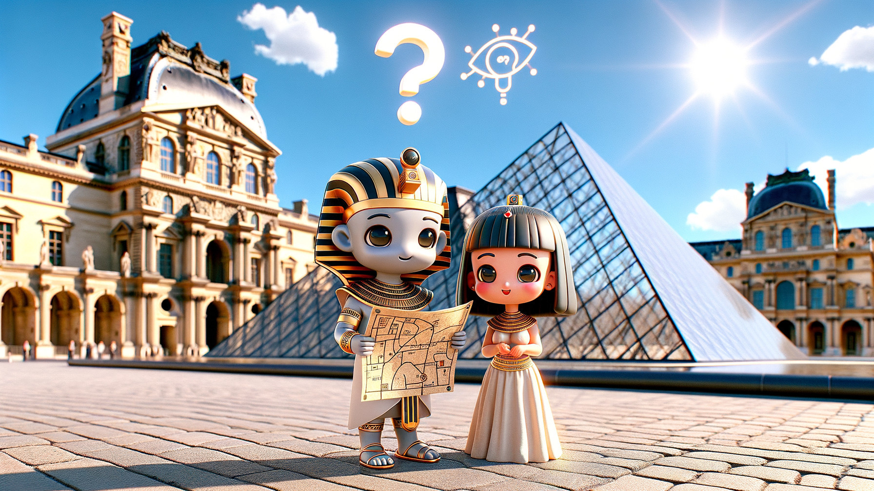 Cartoon Characters Inspired by Ancient Egyptian Royalty