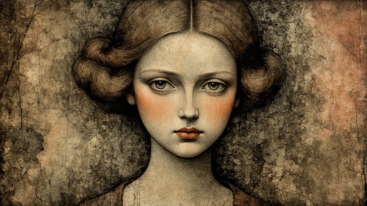 Stylized portrait of a young woman with elegance