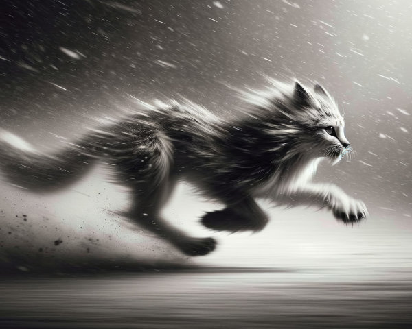 Ethereal Fox in Motion Through Snowy Landscape