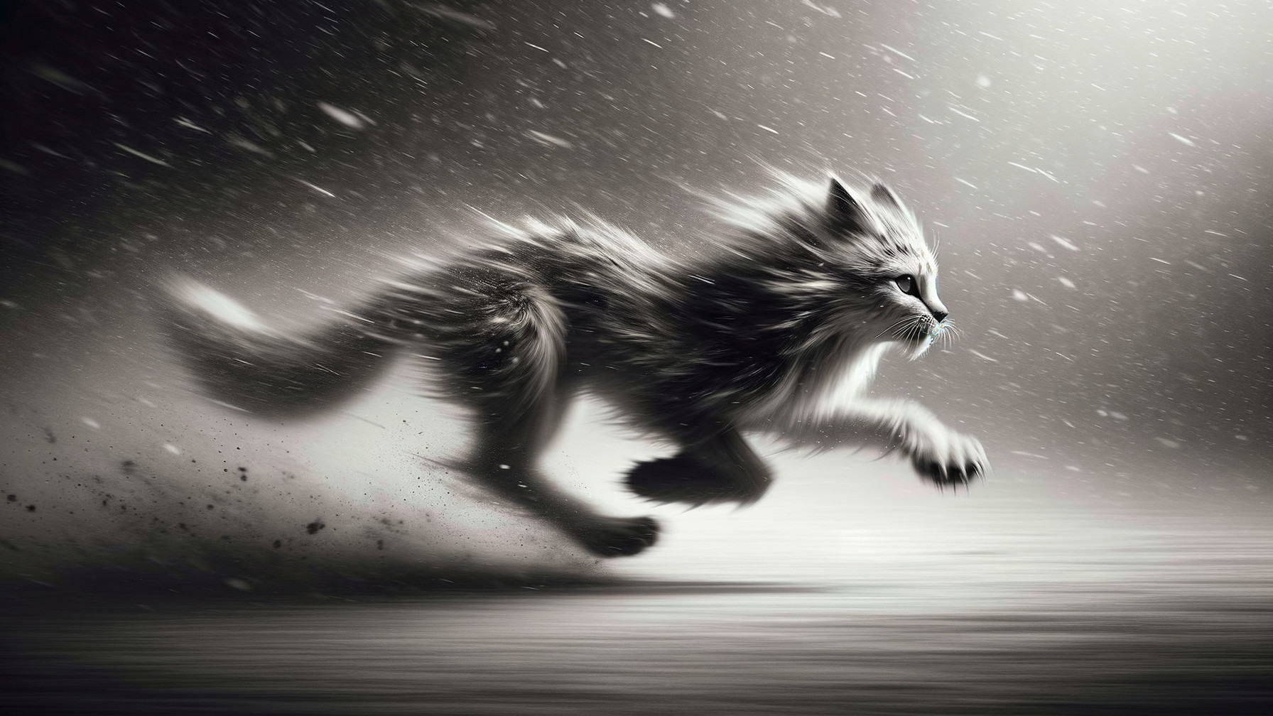 Ethereal Fox in Motion Through Snowy Landscape