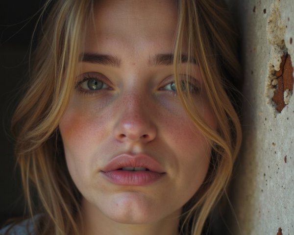 Close-up Portrait of a Young Woman with Natural Makeup