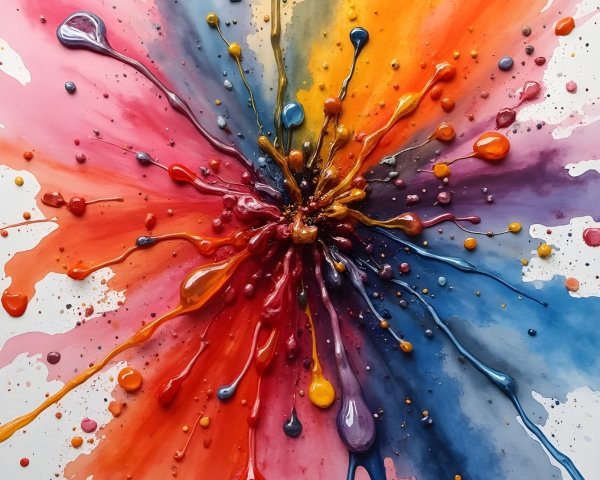 Vibrant Abstract Color Explosion on White Background