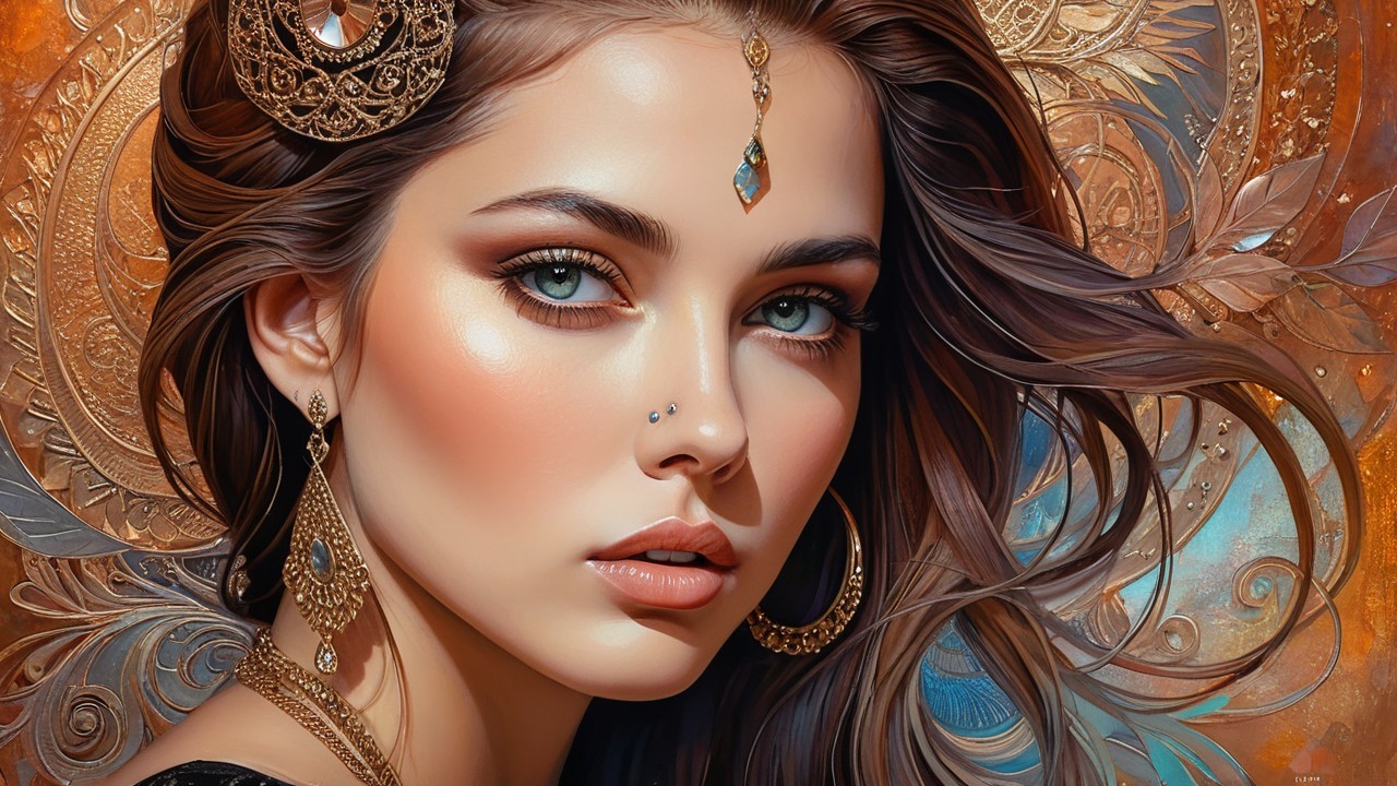 Portrait of a Young Woman with Elegant Features