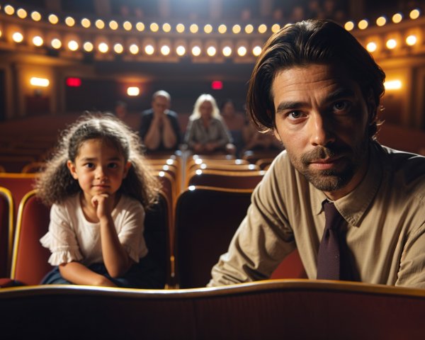 Theater Scene with Anticipating Audience Members