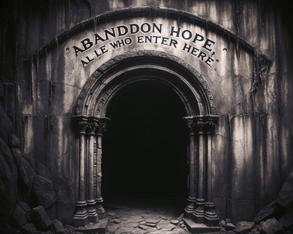 Dark Archway with Ominous Stonework and Shadows