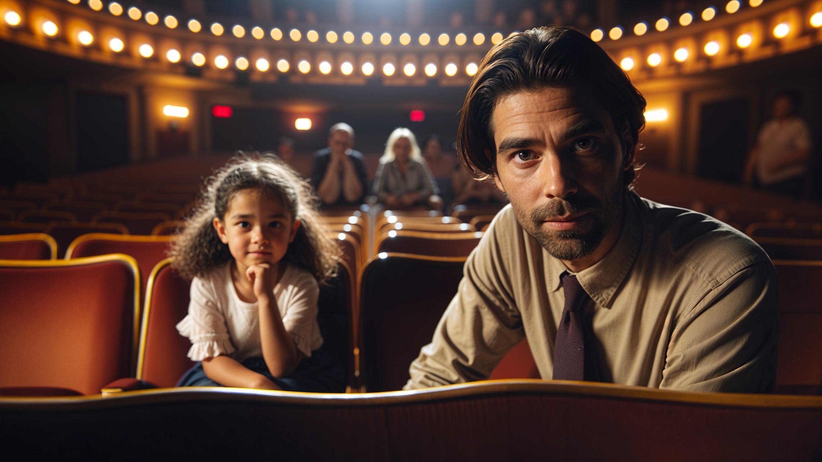 Theater Scene with Anticipating Audience Members